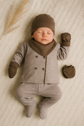 Pack naissance uni boutons centrés classy boy 5 pcs